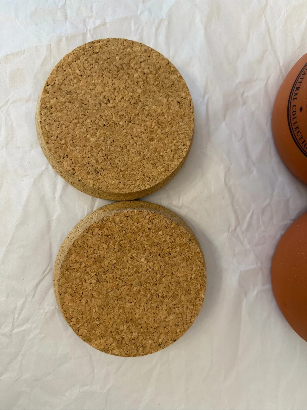 Terracotta Kitchen Line Rice & Flour Canister Set with Cork Lids - Rustic Orange